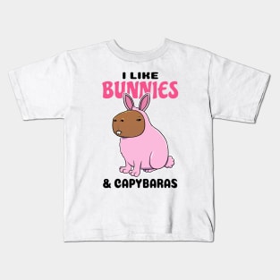 I Like Bunnies and Capybaras Kids T-Shirt